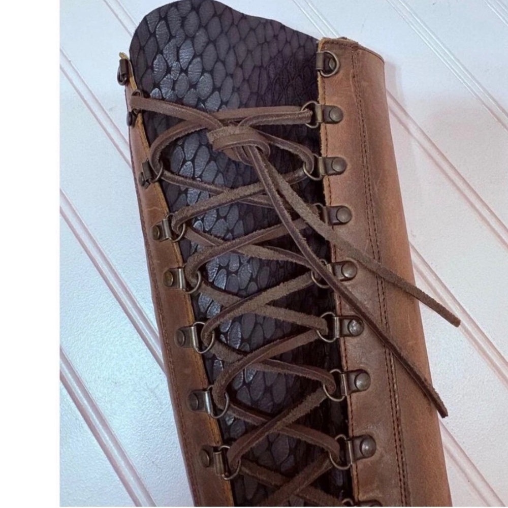 FREEBIRD by Steven Wyatt Cognac Brown Leather Lace-Up Riding Boots Size 6 - Picture 2 of 7